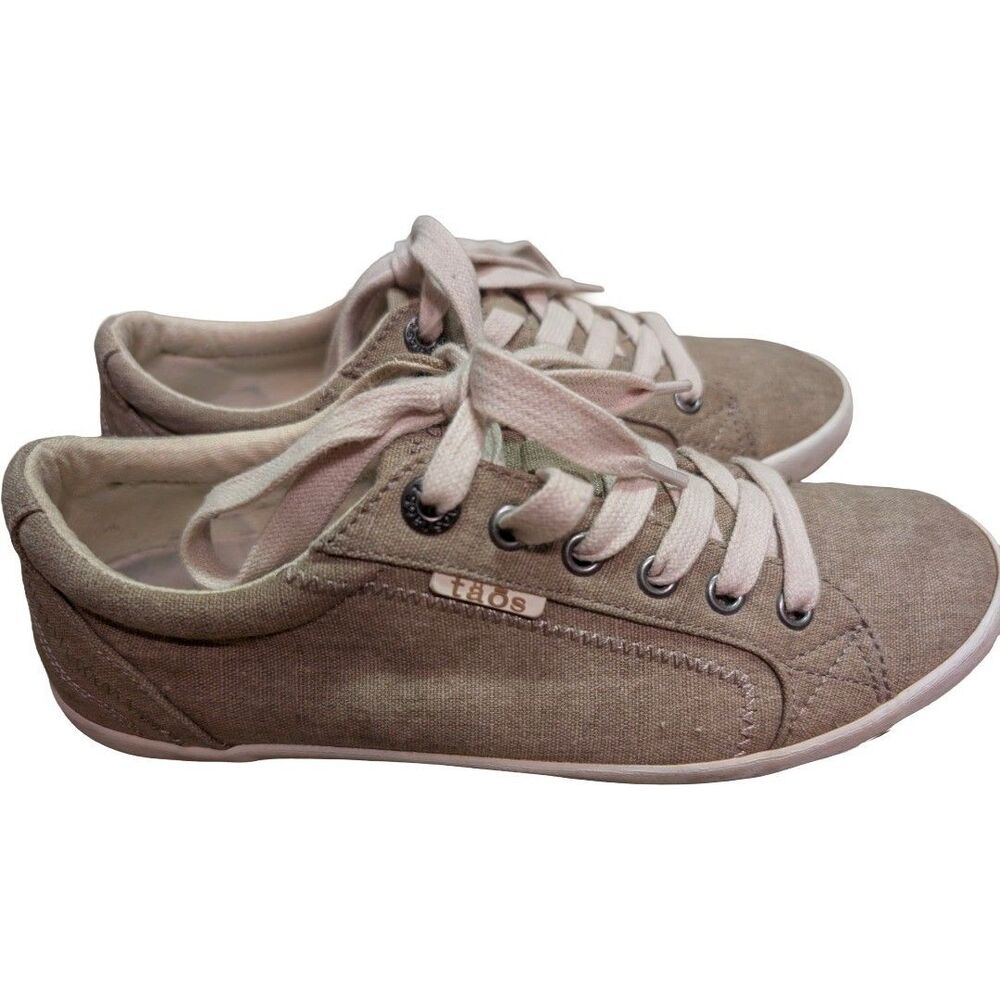 Women's TAOS Star Khaki Comfort Sneakers Women's 7.5 Canvas Casual Lace Up
